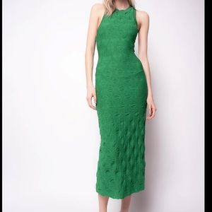 Pinko Agna Abito Dress in Lawn Green